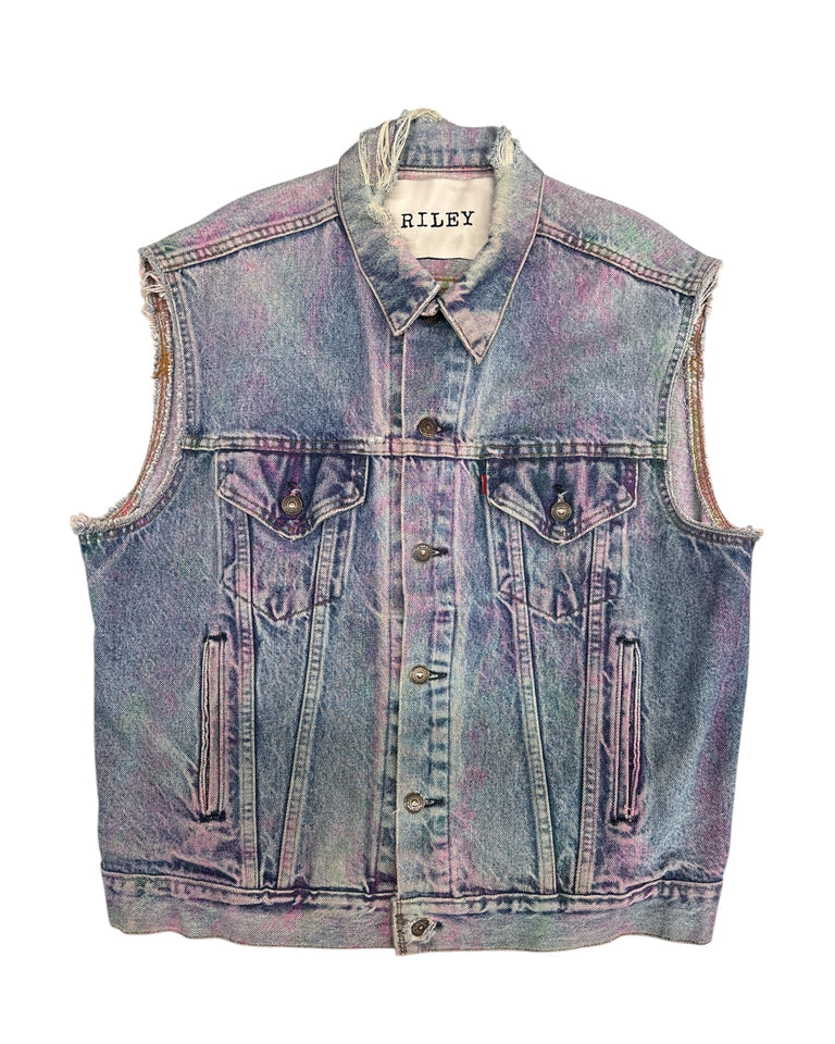 Tie Dye Denim Vest