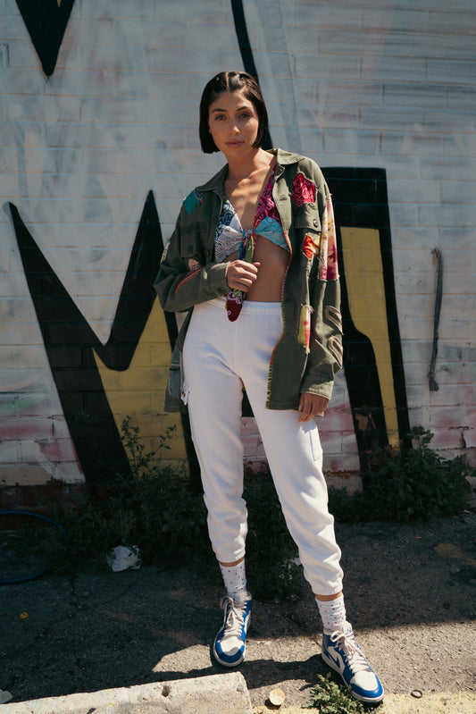 Patchwork Bandana Tie Front Top