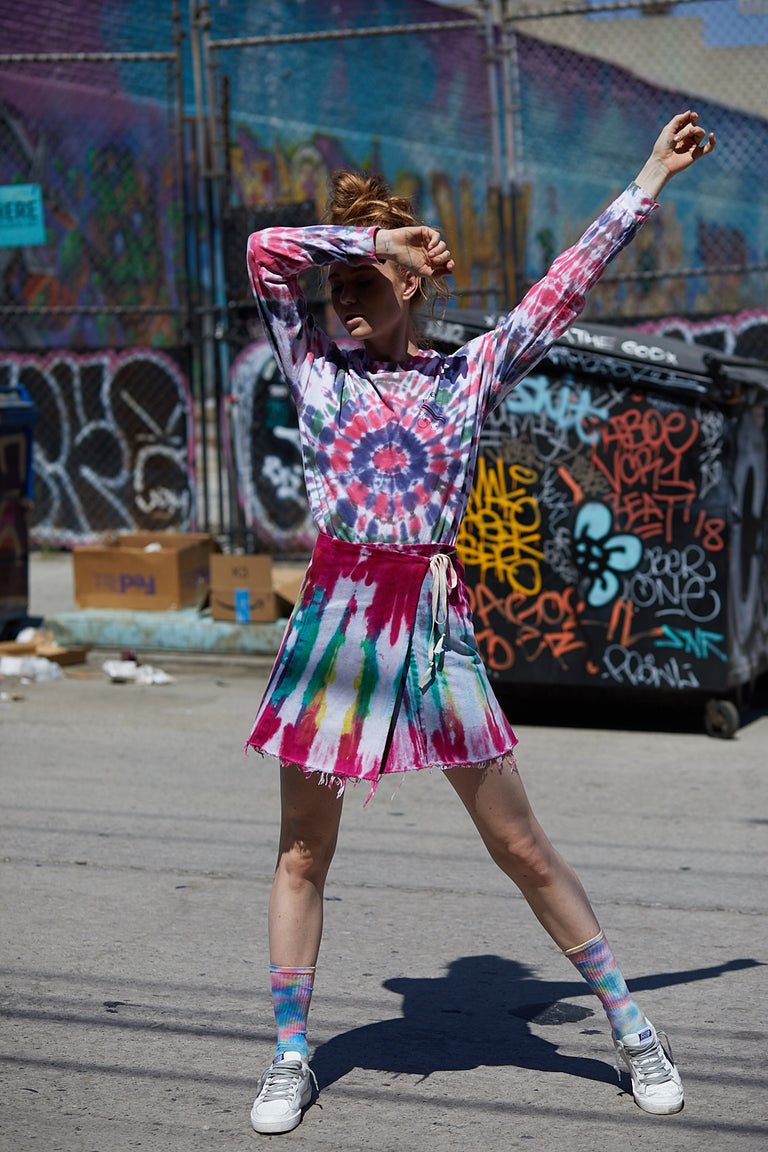 Tie Dye Wrap Skirt - Main Image