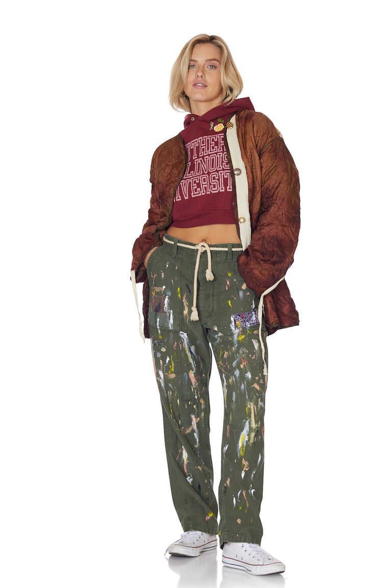 Cocoon Wrap Jacket with Floral Backing in Raspberry