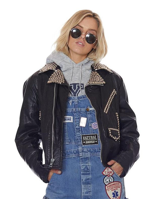 Studded Vintage Biker Jacket