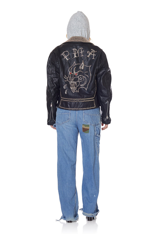 Studded Vintage Biker Jacket