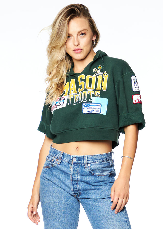 Sportsman "Mason Patriots" Cropped Hoodie w/ Patches