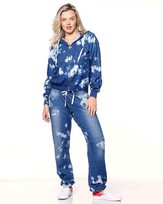 Indigo Swirl Zip Up Jacket